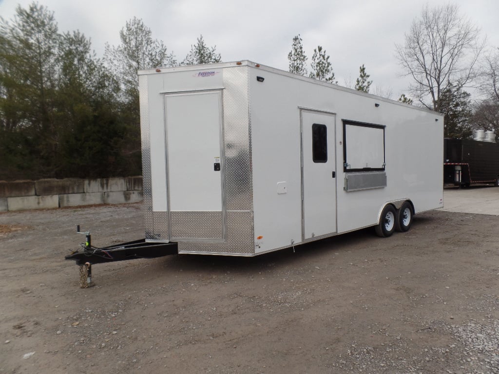 8.5' x 24' White Coffee Concession Food Trailer