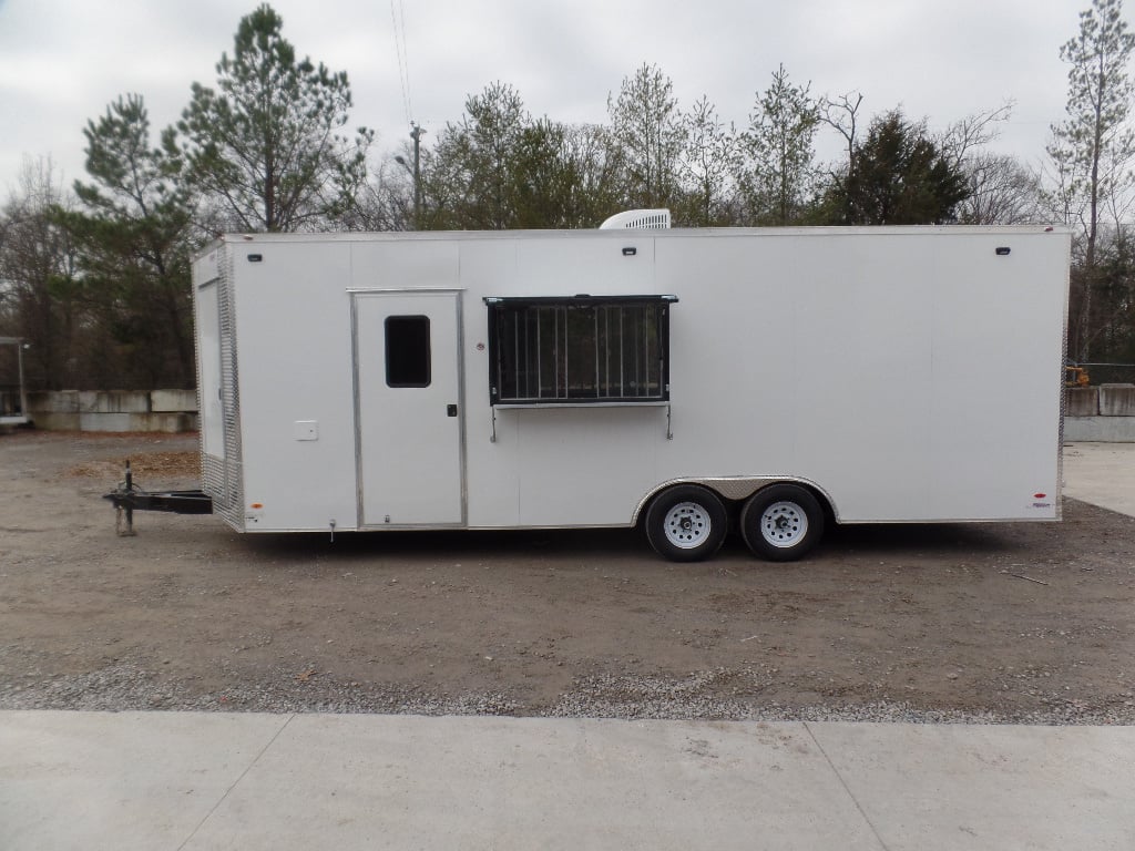 8.5' x 24' White Coffee Concession Food Trailer