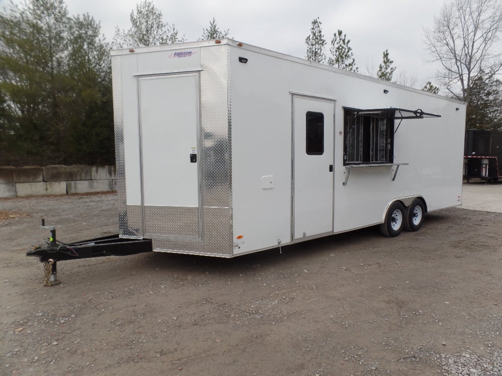 8.5' x 24' White Coffee Concession Food Trailer