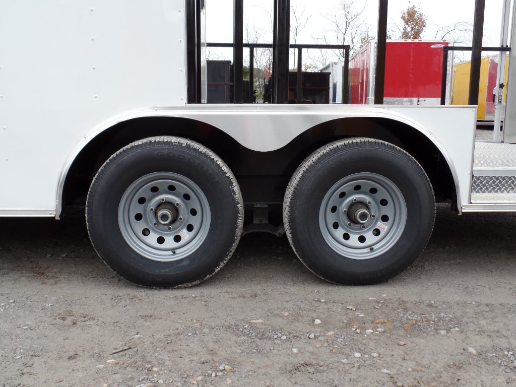 8.5' x 22' Concessions Food White BBQ Event Trailer