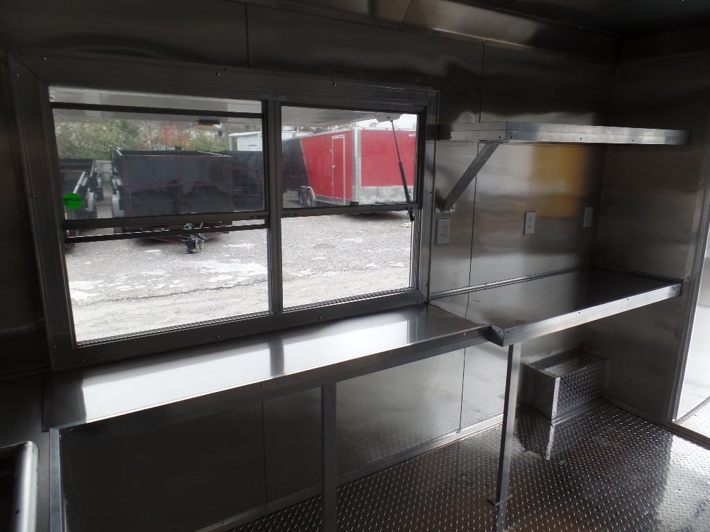 8.5' x 22' Concessions Food White BBQ Event Trailer