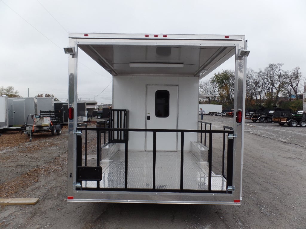 8.5' x 22' Concessions Food White BBQ Event Trailer