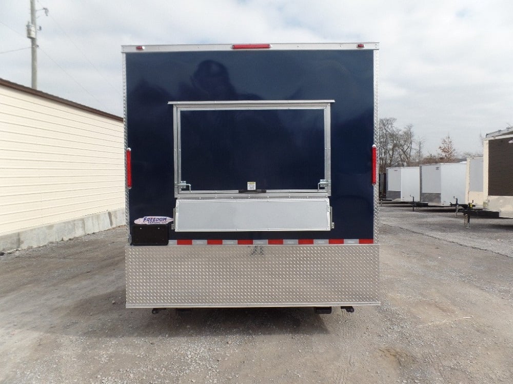 8.5' x 18' Indigo Blue Flat Nose Concession Trailer