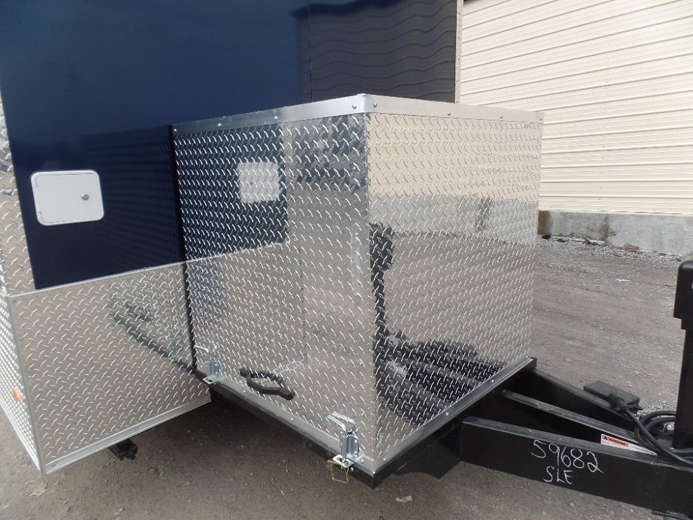 8.5' x 18' Indigo Blue Flat Nose Concession Trailer