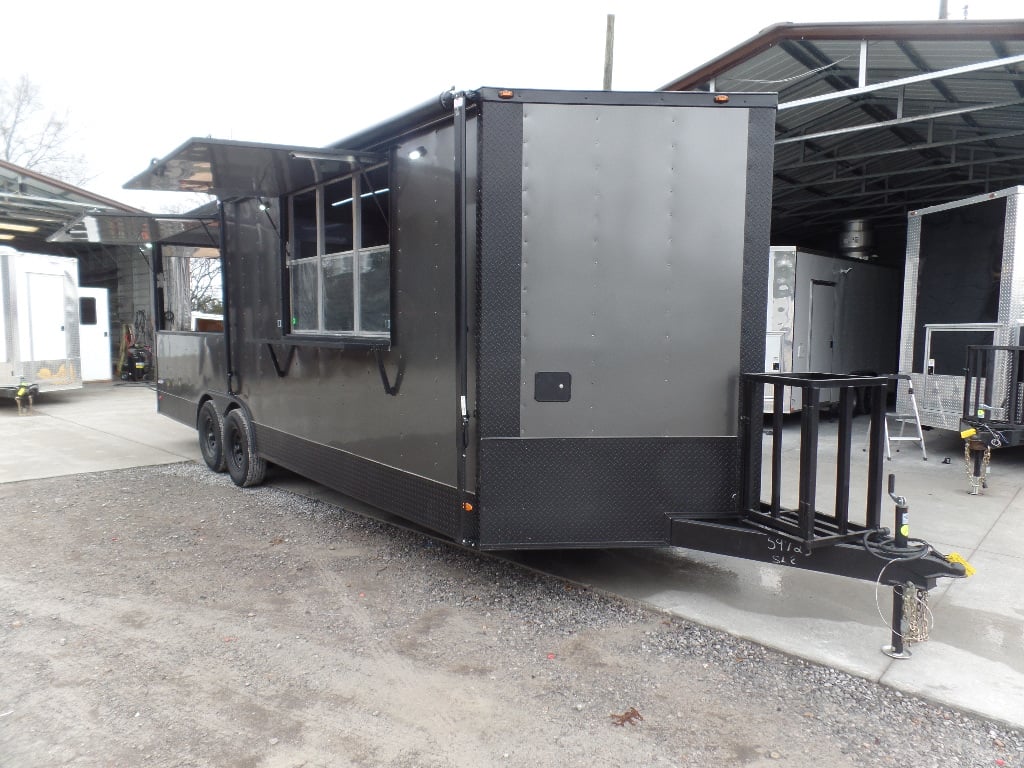 8.5' x 24' Med Charcoal Grey Concession Food Trailer