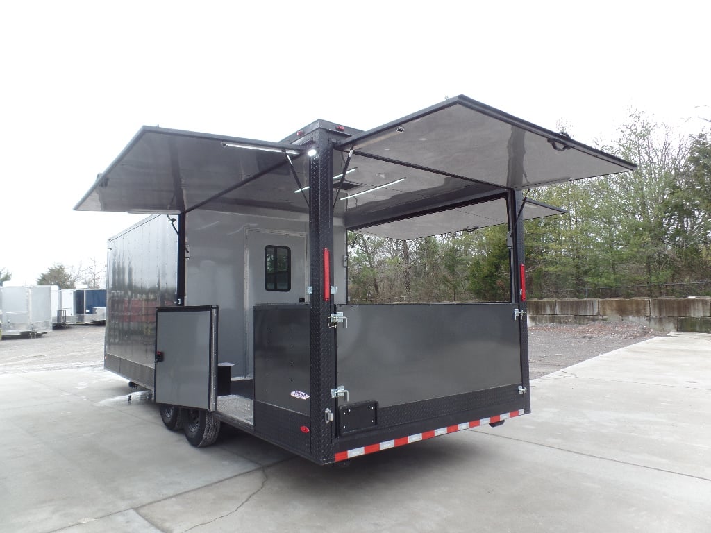 8.5' x 24' Med Charcoal Grey Concession Food Trailer