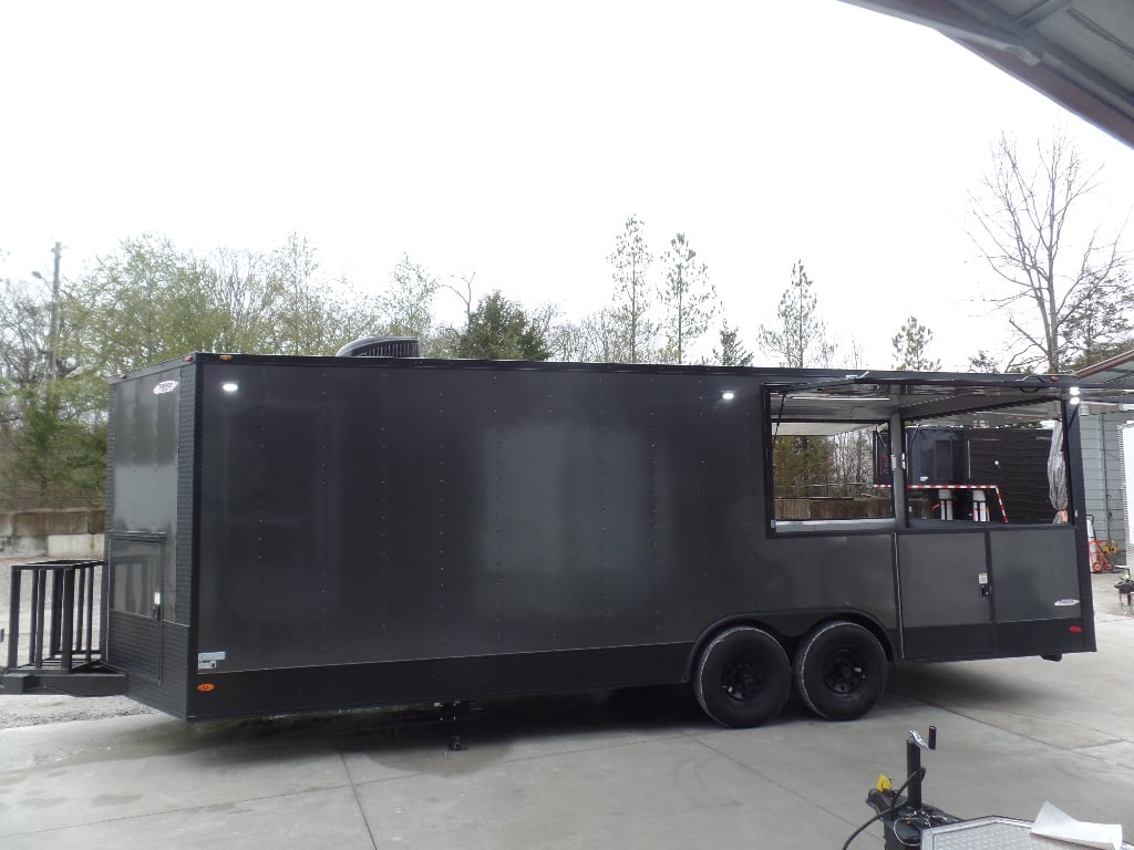 8.5' x 24' Med Charcoal Grey Concession Food Trailer