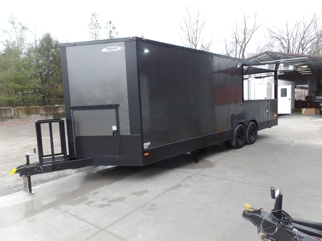 8.5' x 24' Med Charcoal Grey Concession Food Trailer