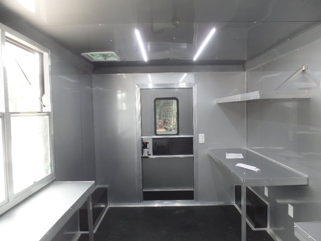 8.5' x 24' Med Charcoal Grey Concession Food Trailer