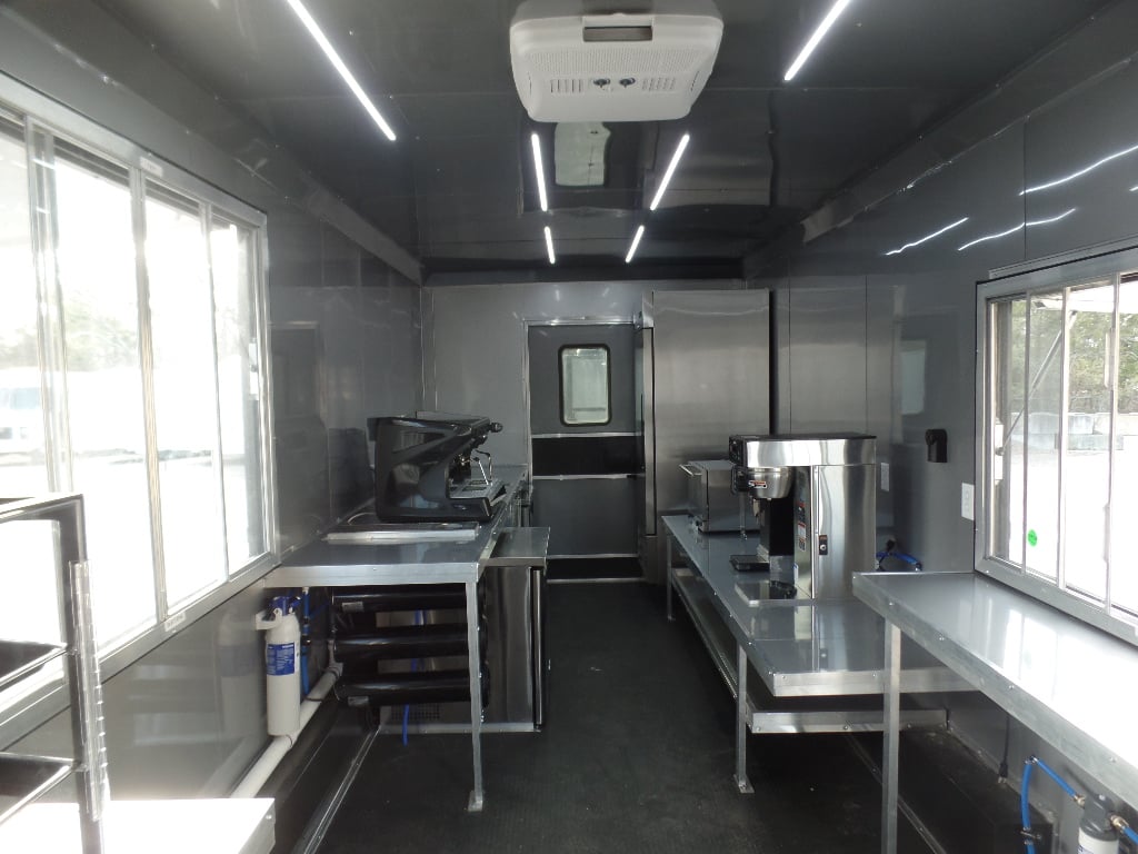 8.5' x 24' White Coffee Concession Food Trailer With Appliances