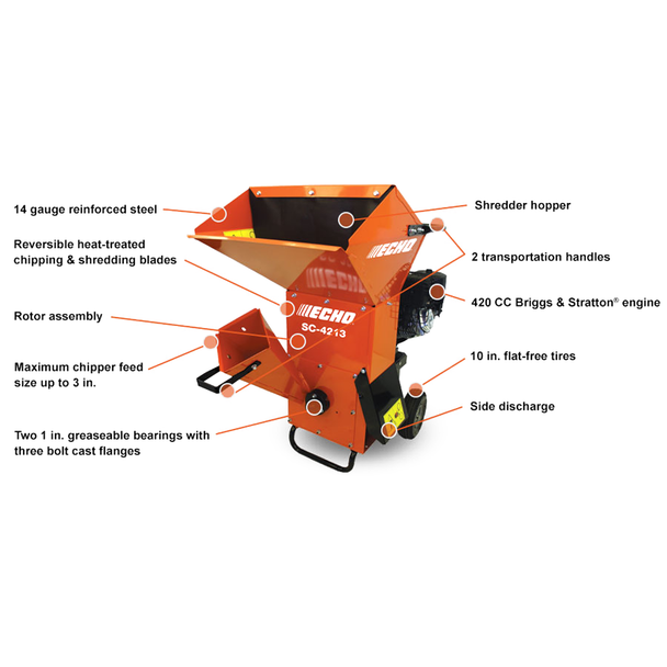 Echo SC-4213 Heavy Duty Gas Chipper Shredder 420cc