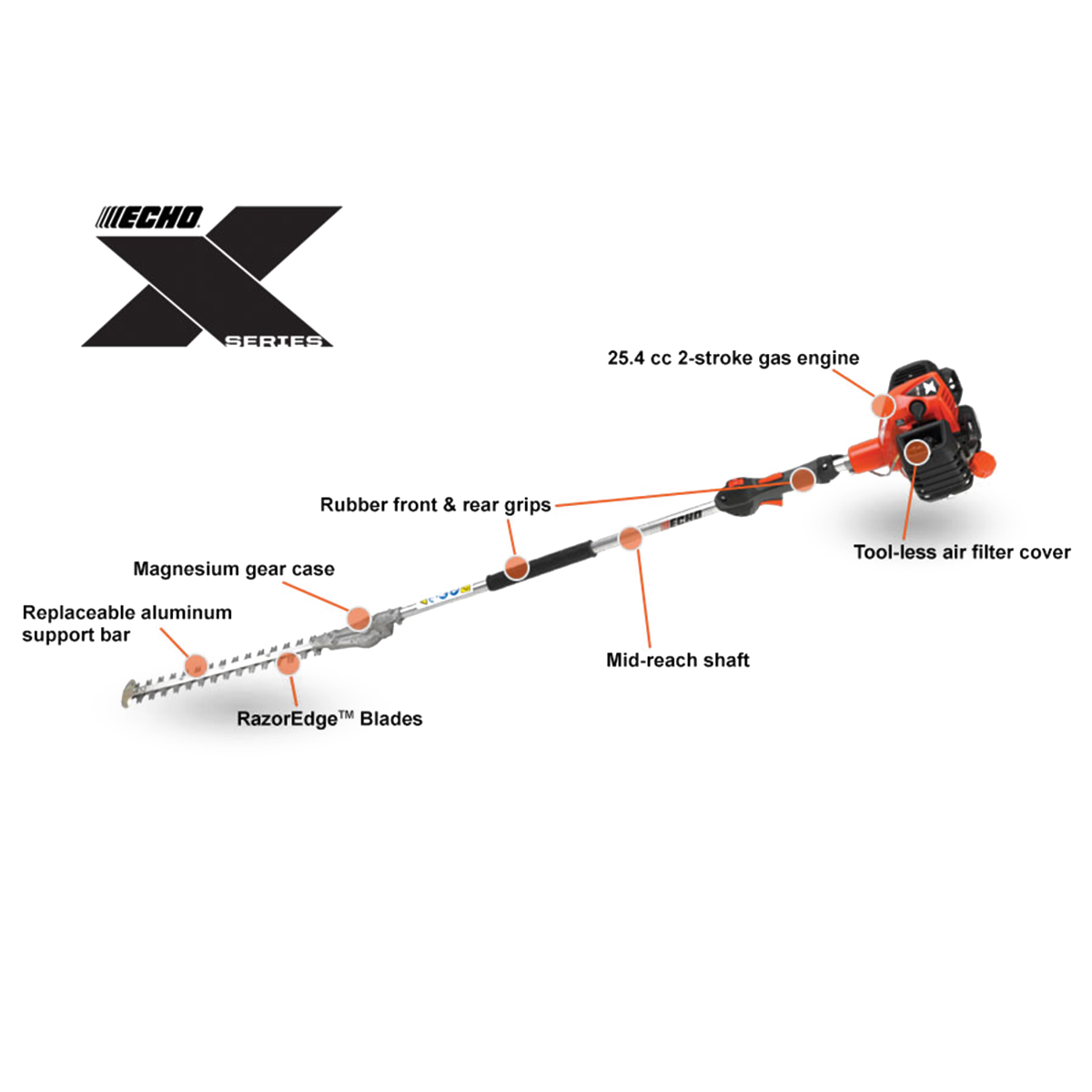 Echo X-Series SHC-2620S 21" Hedge Trimmer 25.4cc