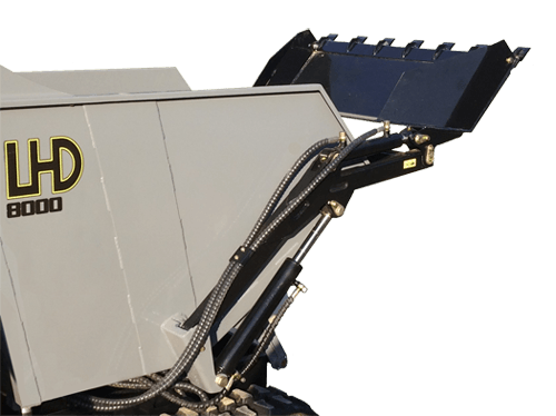 LHD 8000 Articulating shovel and digging teeth side
