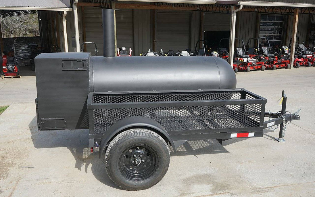 5x8 side wood storage smoker trailer