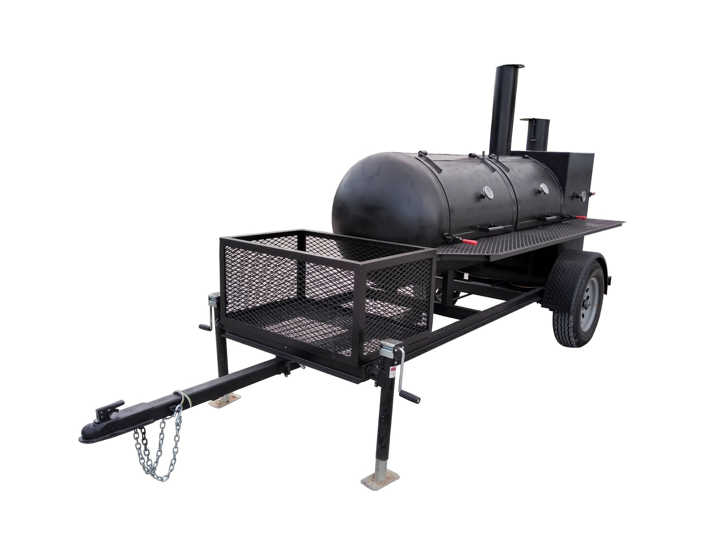 Smoker Trailer 14FT Wood Cage Reverse Flow BBQ Cooker
