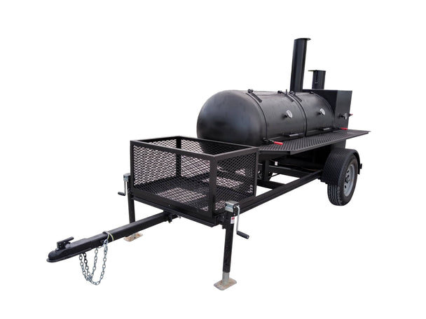 Smoker Trailer 14FT Wood Cage Reverse Flow BBQ Cooker