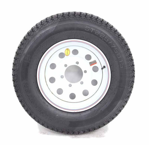 ST225/75D15 Load Range D 8 Ply 6 Lug 15" Spare Trailer Wheel And Tire - SLE Equipment - 1