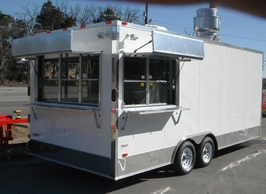 Concession Trailer 8.5'x20' White - BBQ Smoker Event Catering Food