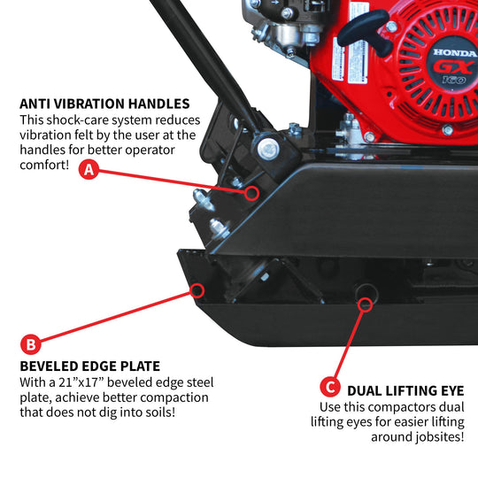 TPC80 6 HP Plate Compactor w/ Kohler Engine