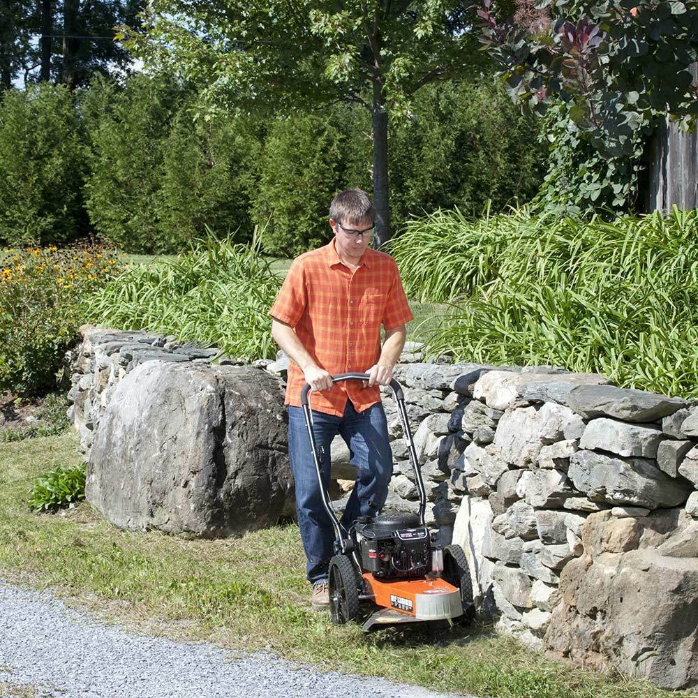 DR Power TR45072BEN 163cc Briggs Electric Start Trimmer Mower Front Right View
