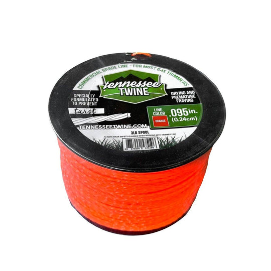 Tennessee Twine Trimmer Line .095 Orange Twist 3lb Spool Commercial Grade