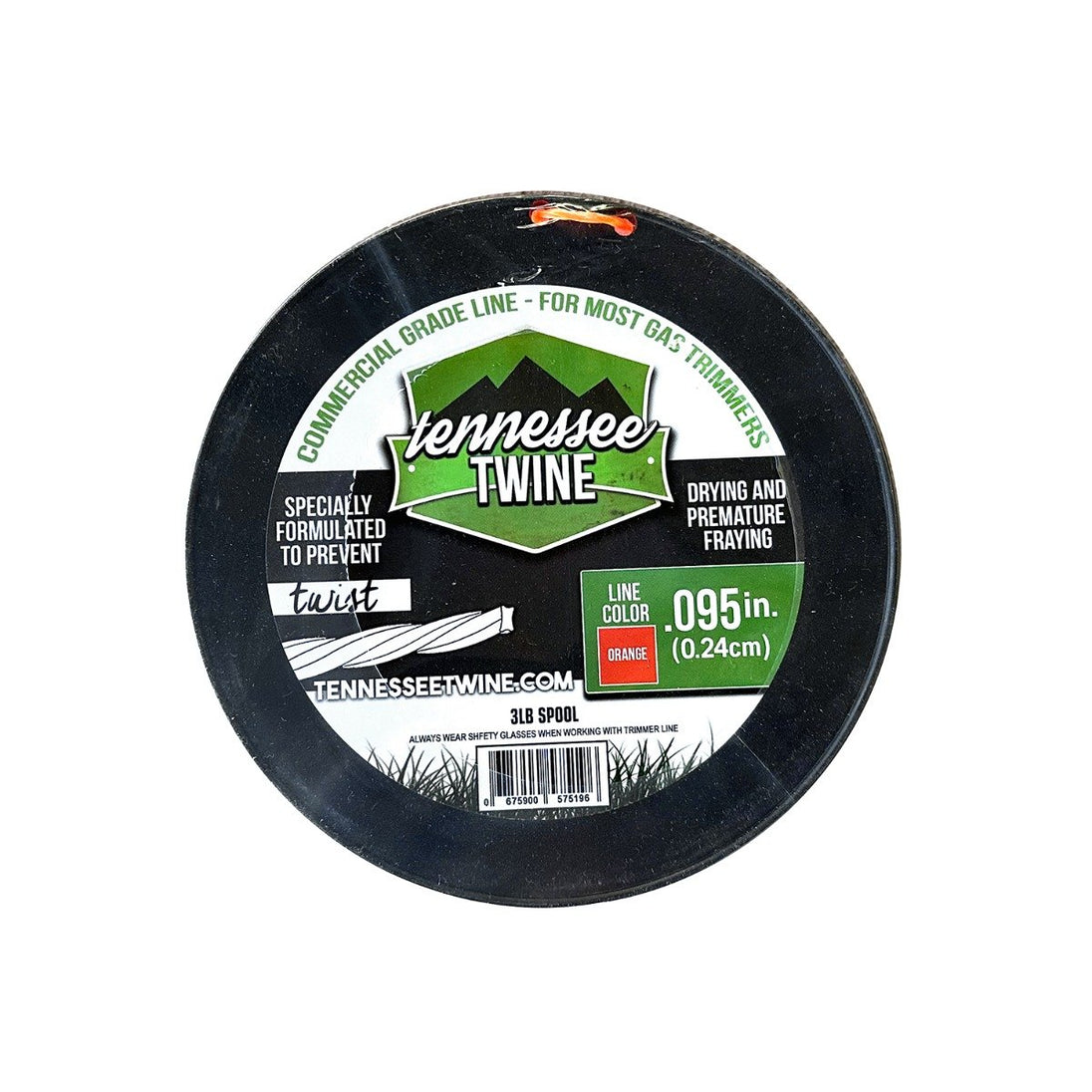 Tennessee Twine Trimmer Line .095 Orange Twist 3lb Spool Commercial Grade