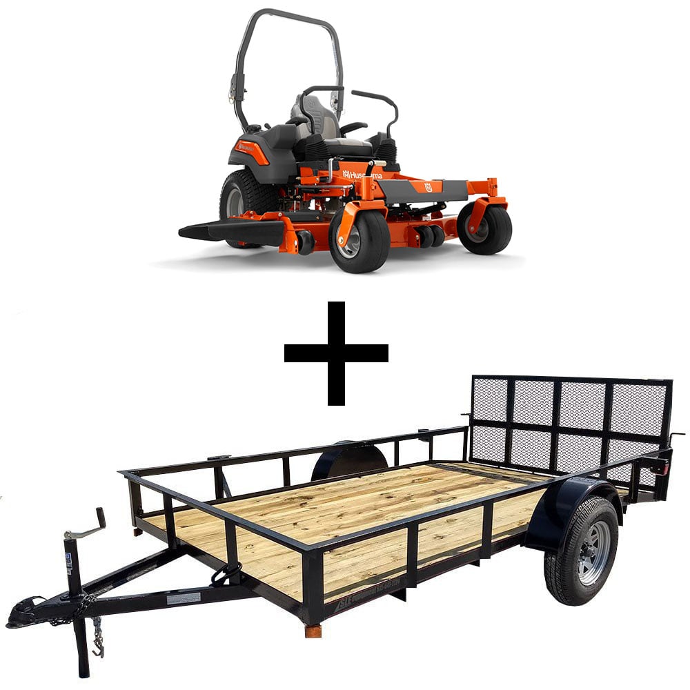 Husqvarna Z460 23 HP Kawasaki 54" Zero Turn Mower Utility Trailer Package