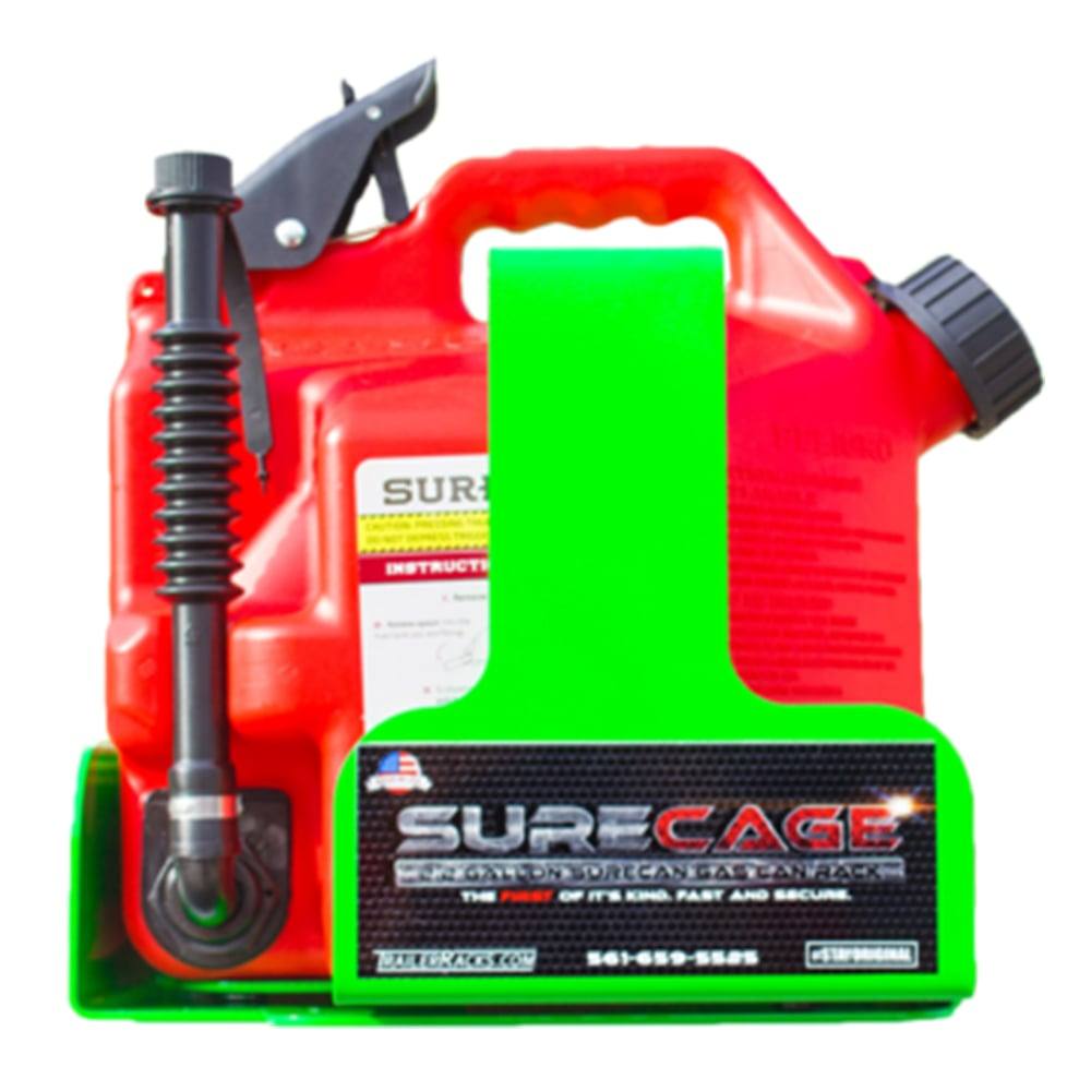 Green Touch BK043 Surecage 5 Gallon Lockable Surecan Gas Can Rack 1