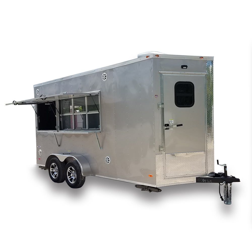 7' x 16' Arizona Beige Enclosed Custom Concession Trailer