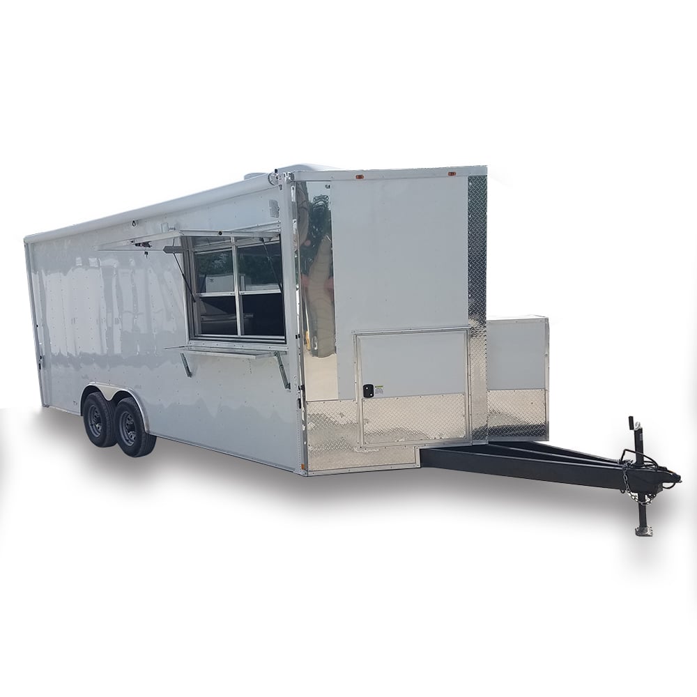 8.5' x 20' White Concession Food Trailer with Appliances