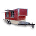 8.5' x 16' Red Half V-Nose Half Flat Front Concession Food Trailer