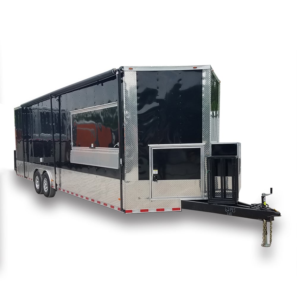 8.5' x 28' Black Concession Food Trailer