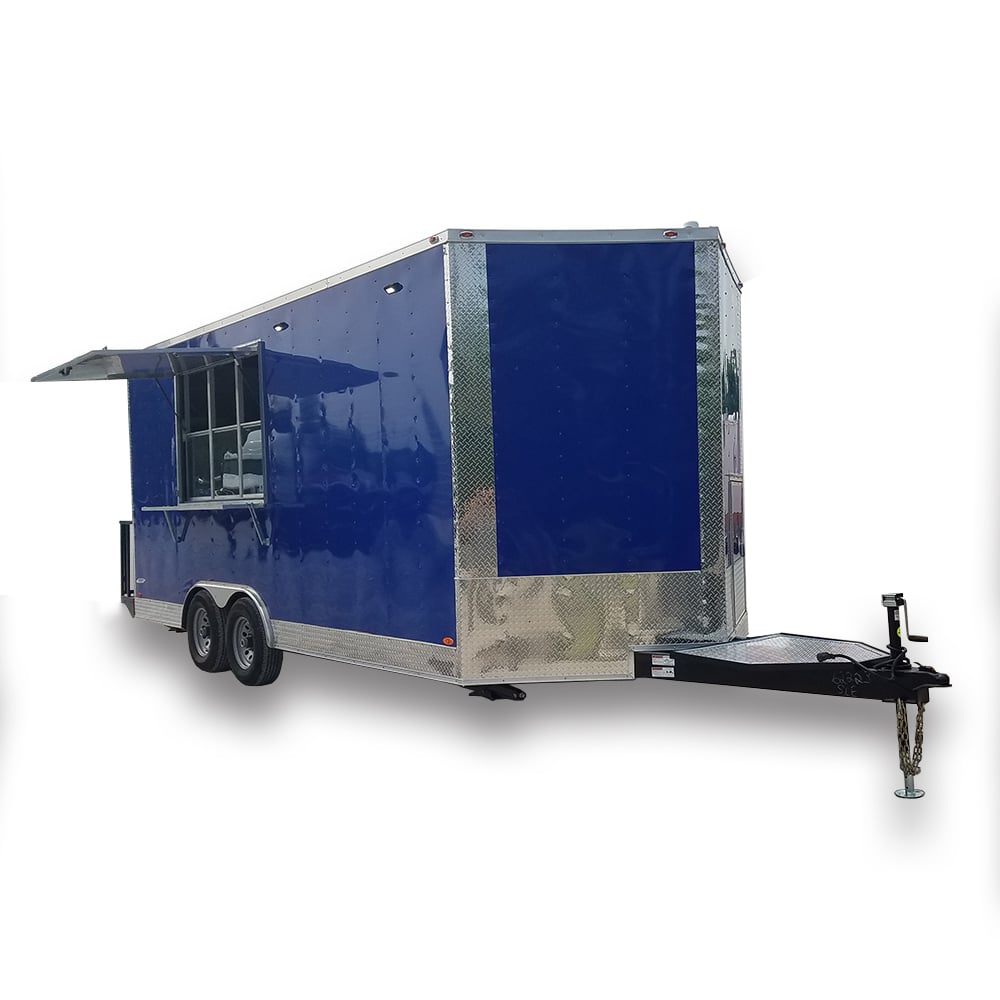 8.5' x 19' Cobalt Blue Food Concession Trailer