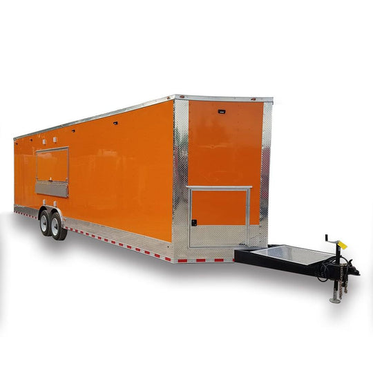 8.5' x 30' Orange V - Nose Concession Food Event Trailer - SLE Equipment - 1