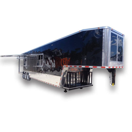 8.5' x 43' Gooseneck Concession BBQ Event Food Trailer - SLE Equipment - 1