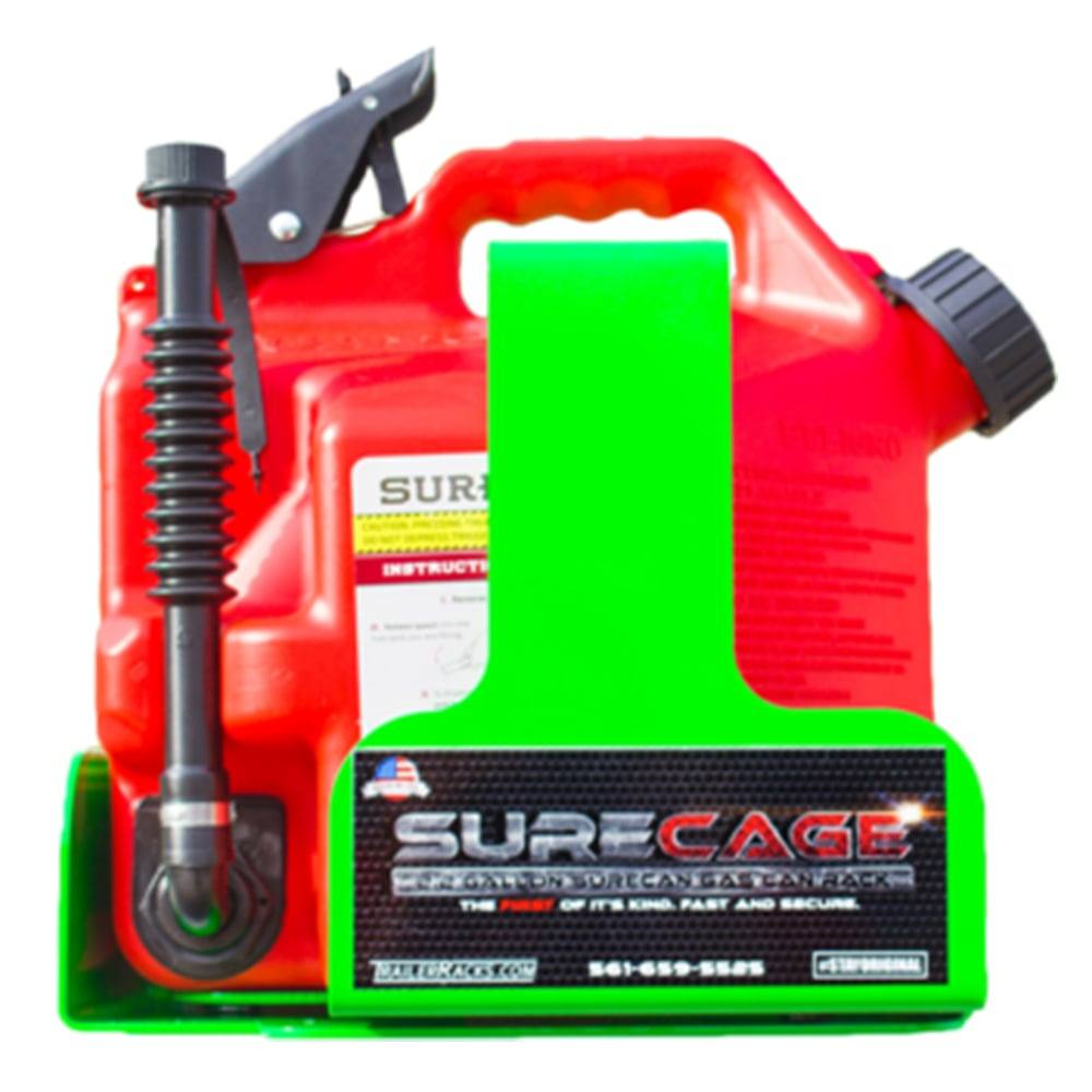 Green Touch BL043 Surecage 2.2 Gallon Lockable Surecan Gas Can Rack
