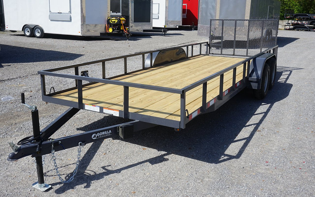 6.4x20 Grey Powder Coated Dovetail Utility Trailer