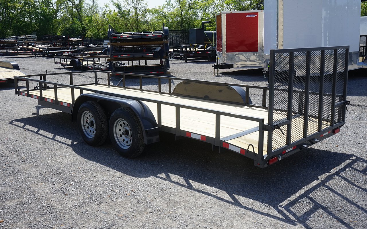 6.4x20 Grey Powder Coated Dovetail Utility Trailer