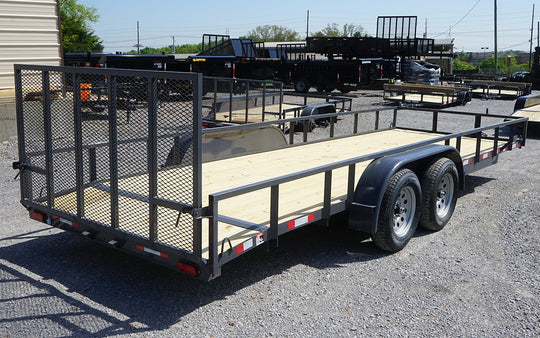 6.4x20 Grey Powder Coated Dovetail Utility Trailer