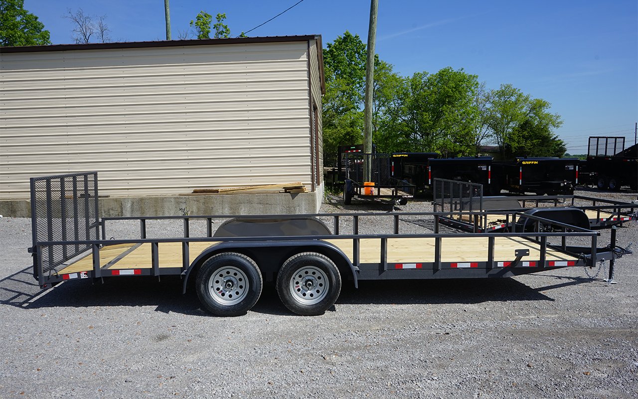 6.4x20 Grey Powder Coated Dovetail Utility Trailer