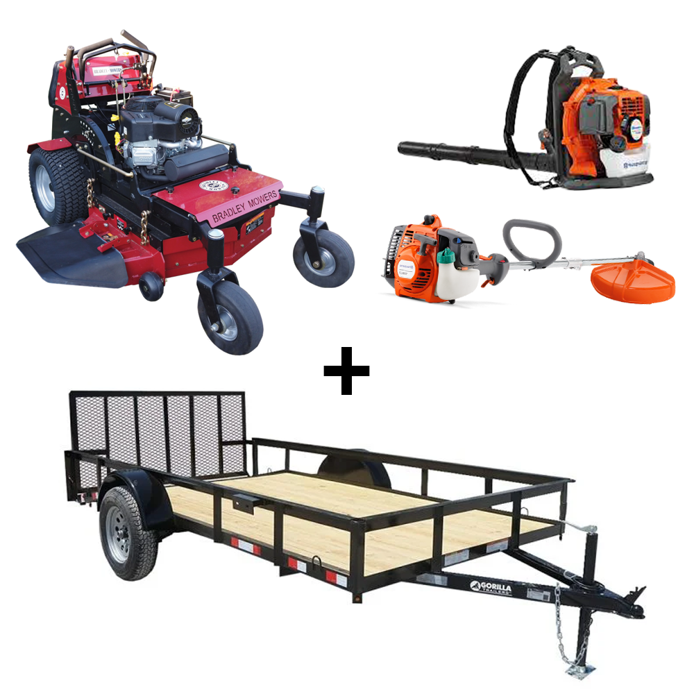 Bradley 36" Stand-On Zero Turn Mower Utility Trailer Handheld Package Deal