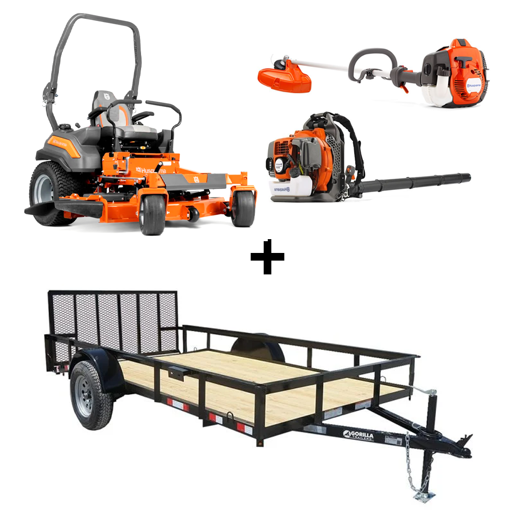 Husqvarna Z454XS Zero Turn Mower Utility Trailer Handheld Fleet Package