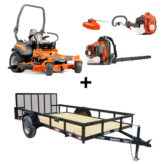 Husqvarna Z454XS Zero Turn Mower Utility Trailer Handheld Fleet Package