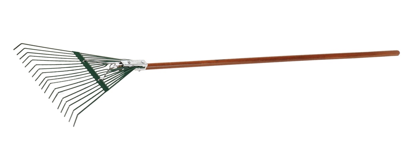 Wolverine W18SLR 18" Spring Steel Leaf Rake Wood Handle