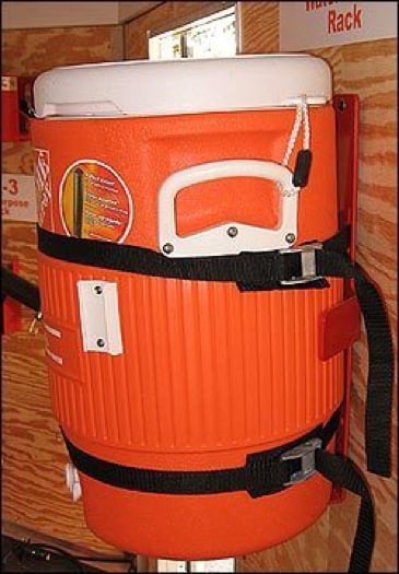 Trimmer Trap WC-1 Water Cooler Rack in Use