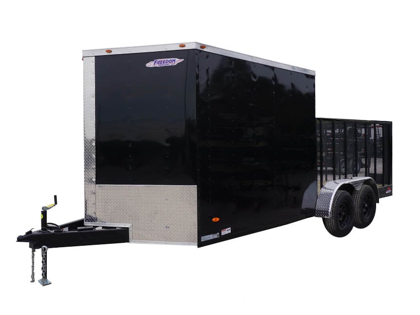 Enclosed Utility Hybrid Trailer 7'x18' with Side Ramp