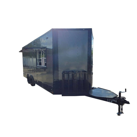 Concession Trailer 8.5' X 20' Charcoal Grey Food Event Catering - SLE Equipment - 1