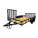 7' X 14' Tandem Axle Dovetail Utility Trailer with Side Gate Side Angle