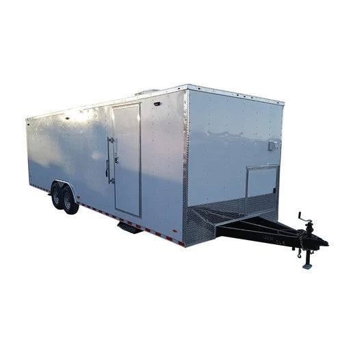 8.5' x 28' White Flat Nose Custom Enclosed Trailer - SLE Equipment - 1