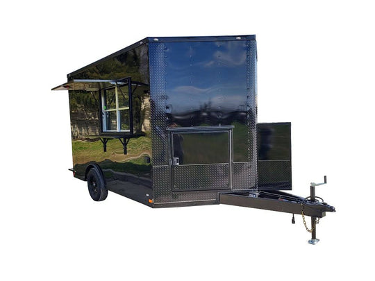 Concession Trailer 8.5' X 12' Black Food Event Catering - SLE Equipment - 1
